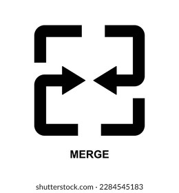 Merge icon isolated on background vector illustration.