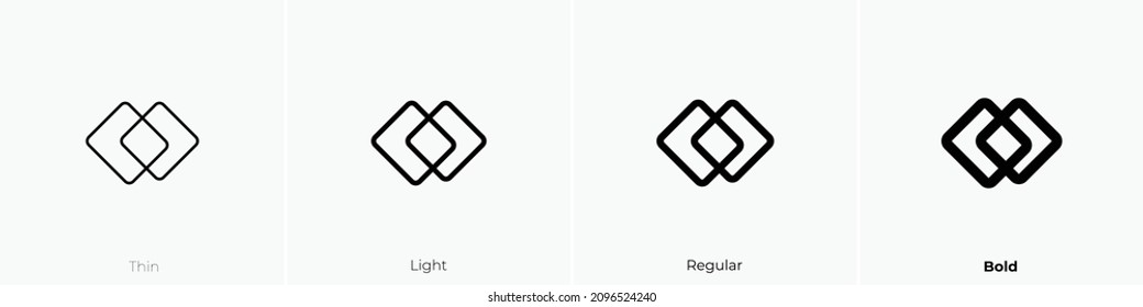 Merge Icon. Thin, Light Regular And Bold Style Design Isolated On White Background