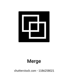 Merge icon vector isolated on white background, logo concept of Merge sign on transparent background, filled black symbol