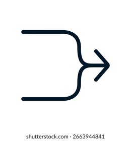 Merge icon, Vector logo sign, Illustration, shape, design, UX UI icon, editable eps