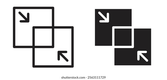 Merge icons in black line and filled versions