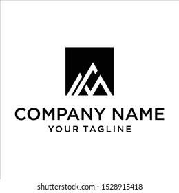 merge initial A and M into the mountain logo.