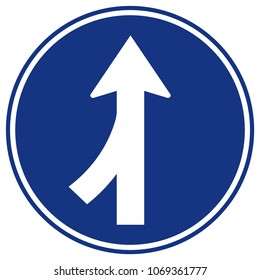 Merge Join Way Left Traffic Road Sign, Vector Illustration, Isolate On White Background Label. EPS10