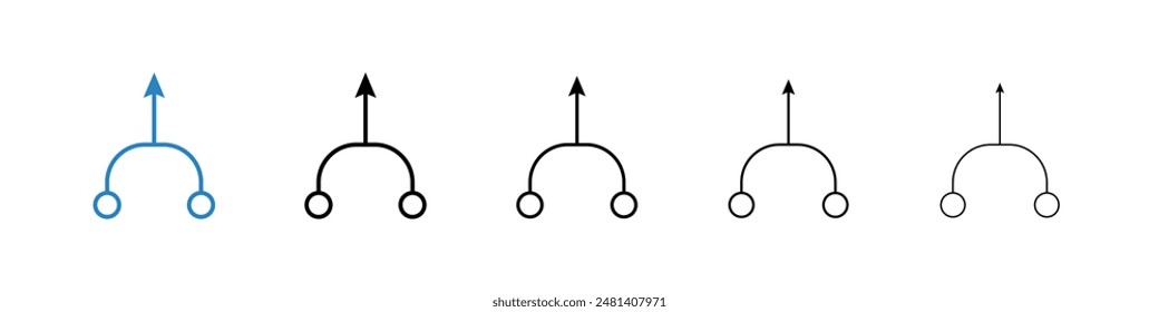 Merge liner icon vector set.