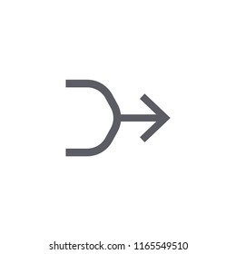 Merge Modern Simple Outline Vector Icon