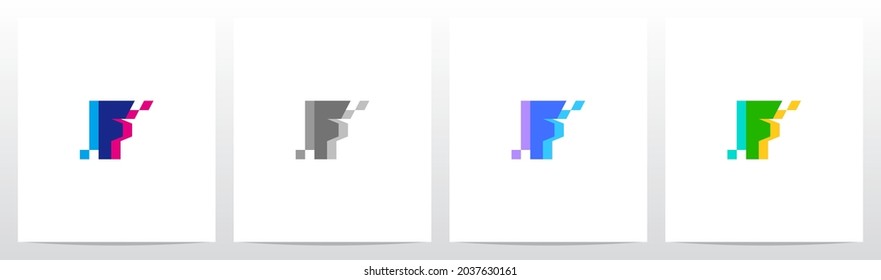 Merge Overlay Letter Logo Design F 