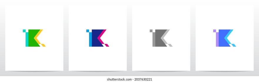 Merge Overlay Letter Logo Design K 