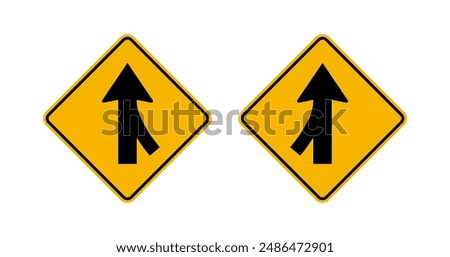 Merge Right Sign and Merge Left Sign