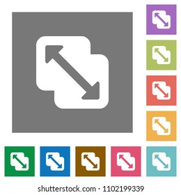 Merge shapes flat icons on simple color square backgrounds