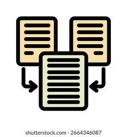 Merge Task Icon Mini Illustration Icon. Use For Modern Concept, Print, Ui, Ux Kit, Web And App Development. Vector Related To Office, Education, Examination And More