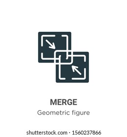 Merge Vector Icon On White Background. Flat Vector Merge Icon Symbol Sign From Modern Geometric Figure Collection For Mobile Concept And Web Apps Design.