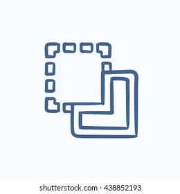 Merge vector sketch icon isolated on background. Hand drawn Merge icon. Merge sketch icon for infographic, website or app.