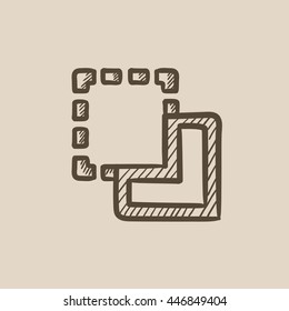 Merge vector sketch icon isolated on background. Hand drawn Merge icon. Merge sketch icon for infographic, website or app.