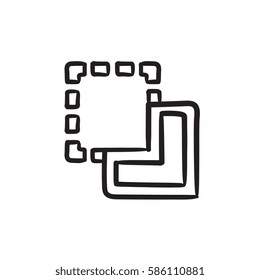 Merge vector sketch icon isolated on background. Hand drawn Merge icon. Merge sketch icon for infographic, website or app.