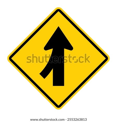 Merge warning road signs. Vector