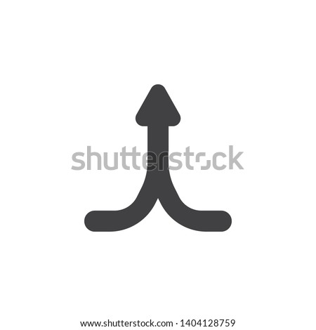 Merged arrow vector icon. filled flat sign for mobile concept and web design. Double arrow up glyph icon. Symbol, logo illustration. Vector graphics