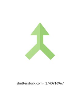 Merged arrow vector icon symbol isolated on white background