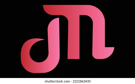 merged letter M with J, JM logo design