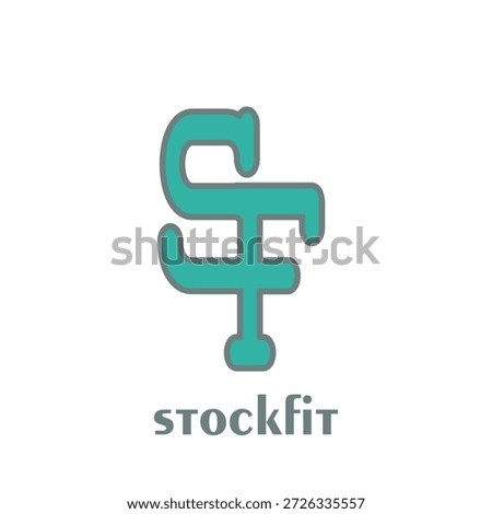 merged "SF" letters logo,on white background