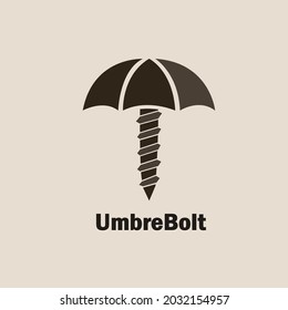 merged umbrella and bolt logo vector