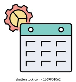 Merger and Acquisition Advance Planning Vector Color Icon Design, M&A Symbols on White background