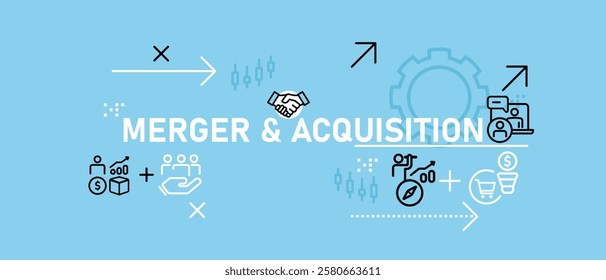 Merger and Acquisition conceptual company collaboration planning idea corporate acquire agreement merging relation strategy design concept icon outline