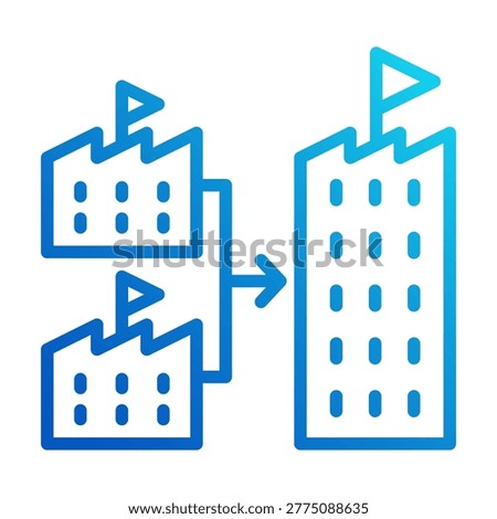 Merger And Acquisition Icon - Outline Gradient Icons For Accounting And Business
