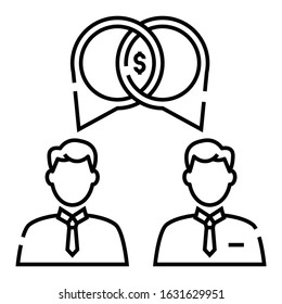 Merger and Acquisition negotiation Concept, Two Businessman bargaining on possible Consolidation on white background, 