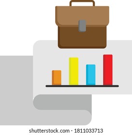 Merger and Acquisition Planing and future bar graphs concept, Legal Documentation on white background, M and A Symbol Vector Color Icon Design, Corporate finance sign