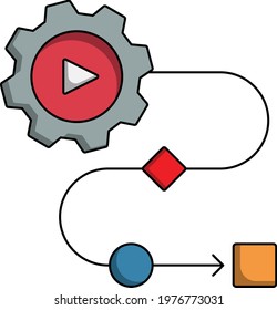 Merger and Acquisition Takeover Tactics Concept, Execution Process illustration managerial specialization vector color icon design, M and A Symbol, Corporate finance sign, Dissolve Process stock