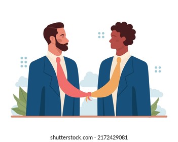 Merger concept. Collaboration and teamwork. Characters cooperation and communication for additional development. Idea of successful alliance. Flat vector illustration