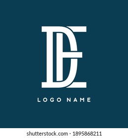 Merger of DE initial letter logo template for business brand