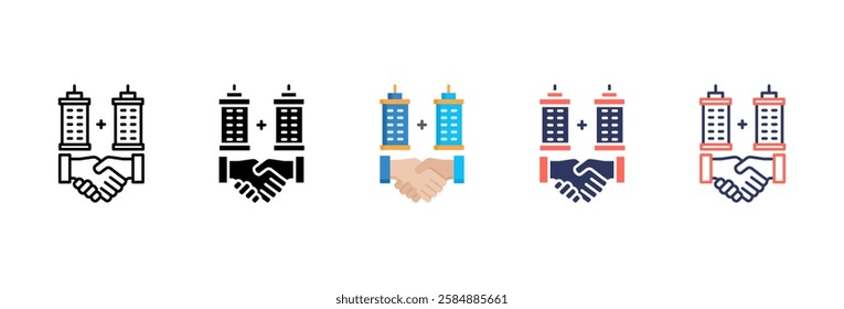 Merger Icon Sheet With Multiple Styles For Design