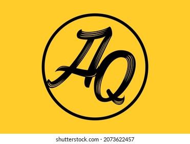 Merger shape of AQ initial letter design