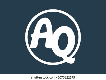Merger shape of AQ initial letter design