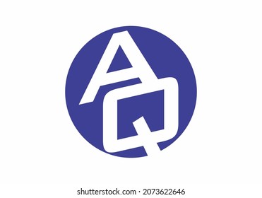 Merger shape of AQ initial letter design