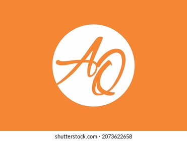 Merger shape of AQ initial letter design