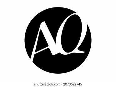 Merger shape of AQ initial letter design