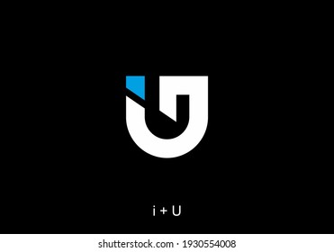 Merger Style Of I And U Initial Letter Logo