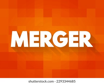 Fusion - findet statt, wenn zwei Unternehmen sich zu einem neuen Unternehmen zusammenschließen, Textkonzept-Hintergrund