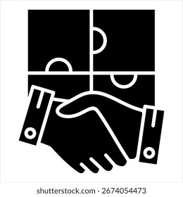 Fusionen und Akquisitionen Glyphe-Symbol, Vektorgrafik