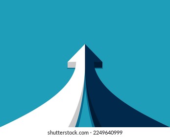 Mergers for growth. Two arrows merge together. business concept vector