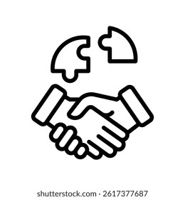 Mergers Vector outline icon. Eps10 file 