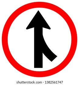 Merges Right Traffic Road Sign,Vector Illustration, Isolate On White Background, Symbols, Icon. EPS10 