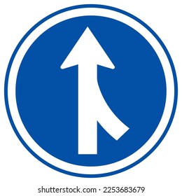 Merges Right Traffic Road Sign,Vector Illustration, Isolate On White Background, Symbols, Label. EPS10 