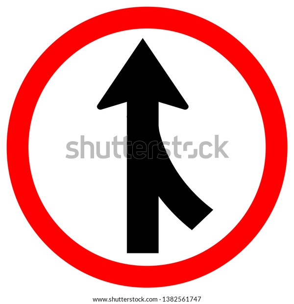 Merges Right Traffic\
Road Sign,Vector Illustration, Isolate On White Background,\
Symbols, Icon. EPS10 
