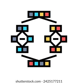 icono de color del algoritmo mergesort vector. signo del algoritmo mergesort. ilustración de símbolo aislado