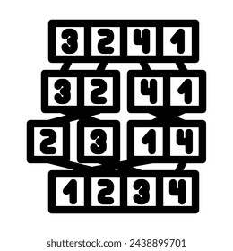 mergesort algorithm line icon vector. mergesort algorithm sign. isolated contour symbol black illustration
