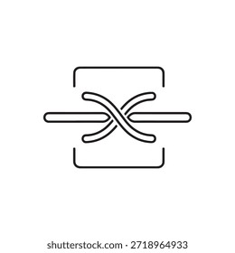 Merging linear icon. Thin line illustration. Integration abstract metaphor contour symbol. Vector isolated outline drawing
