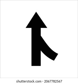 Merging traffic sign, Road sign, road warning signs vector illustration.